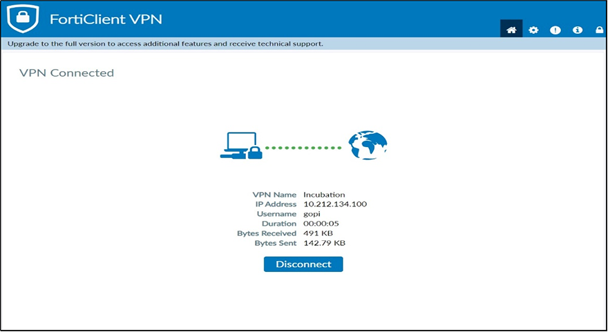 User connected to VPN successfully